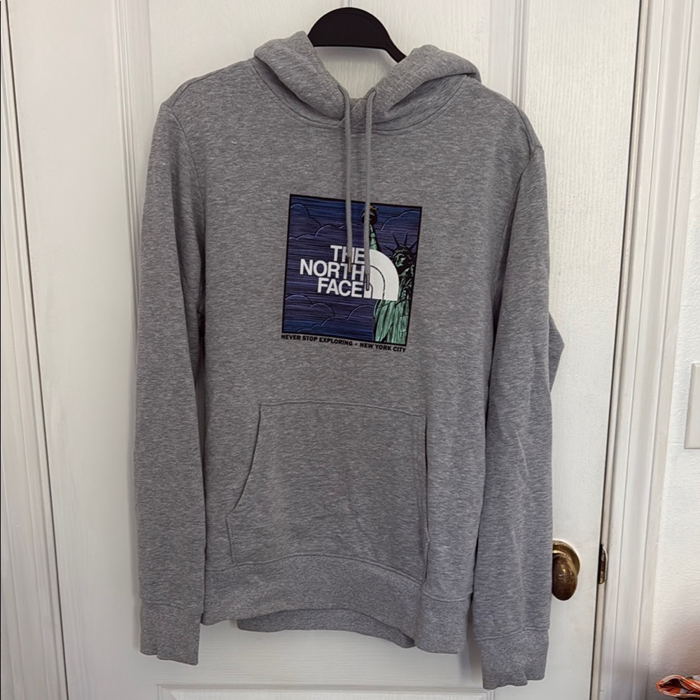 The North Face Gray Sweater with Classic Pullover Design New York Landmark